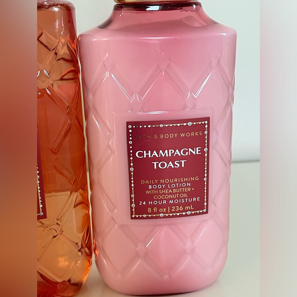 Bath & Body Works Champagne Toast Body Wash & Lotion Full Size Set with Tote Bag - Picture 9 of 12